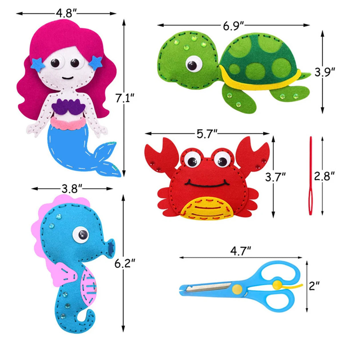 Kids Sewing Kit Woodland Animals Craft Kit DIY Sewing Felt Plush Animals for Kids Beginners Educational Sewing Set Girl Art Toy