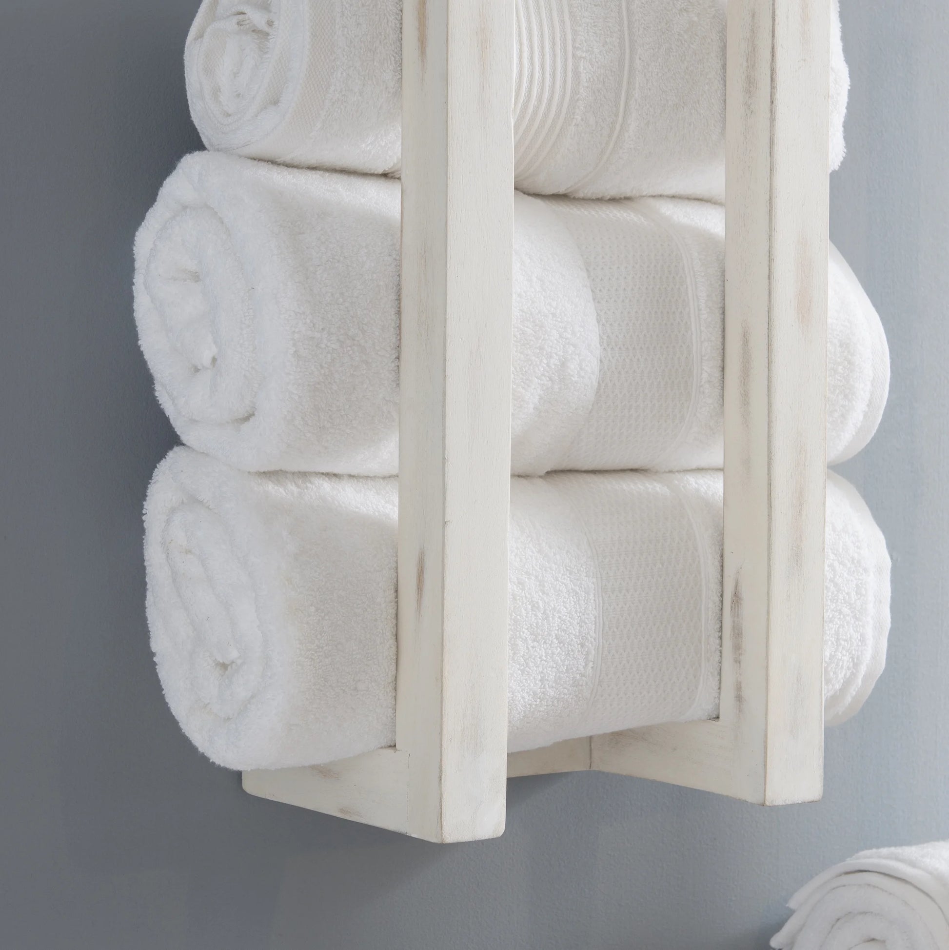 Janelle Wall-Mounted Bathroom Towel Rack, Set of 2, White