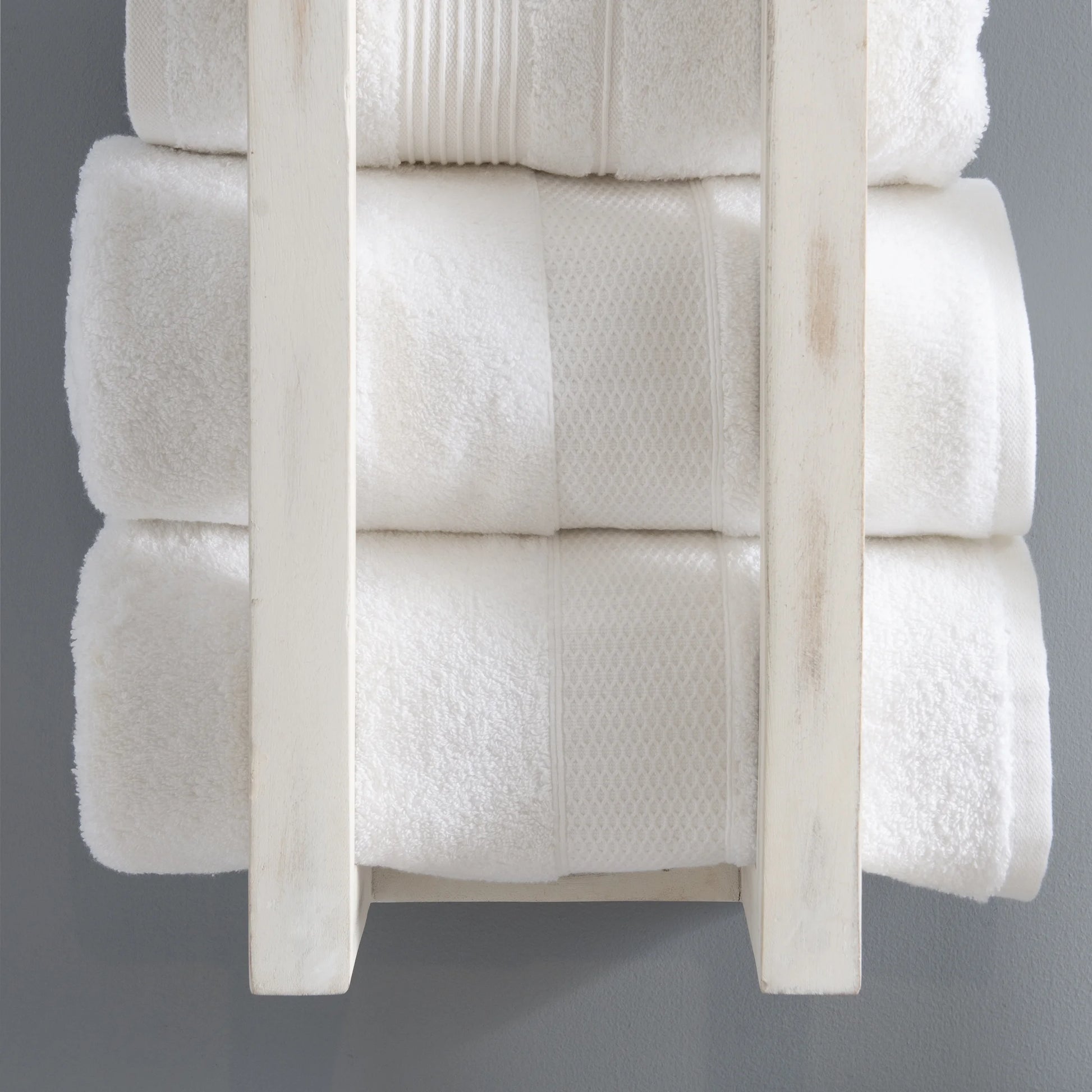 Janelle Wall-Mounted Bathroom Towel Rack, Set of 2, White