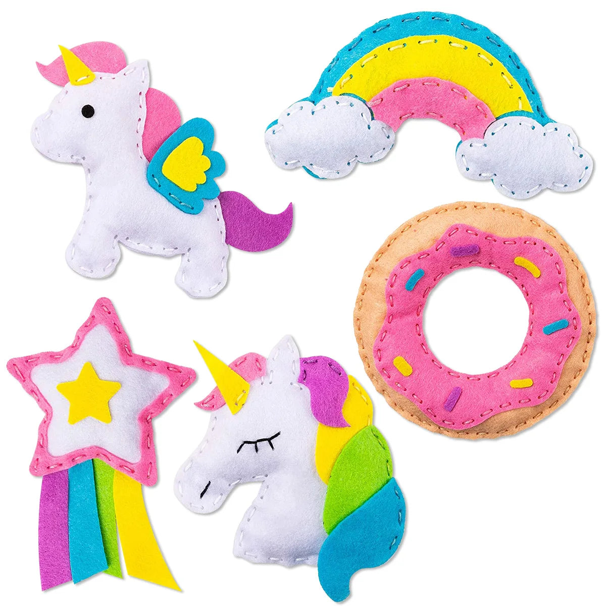 Kids Sewing Kit Woodland Animals Craft Kit DIY Sewing Felt Plush Animals for Kids Beginners Educational Sewing Set Girl Art Toy