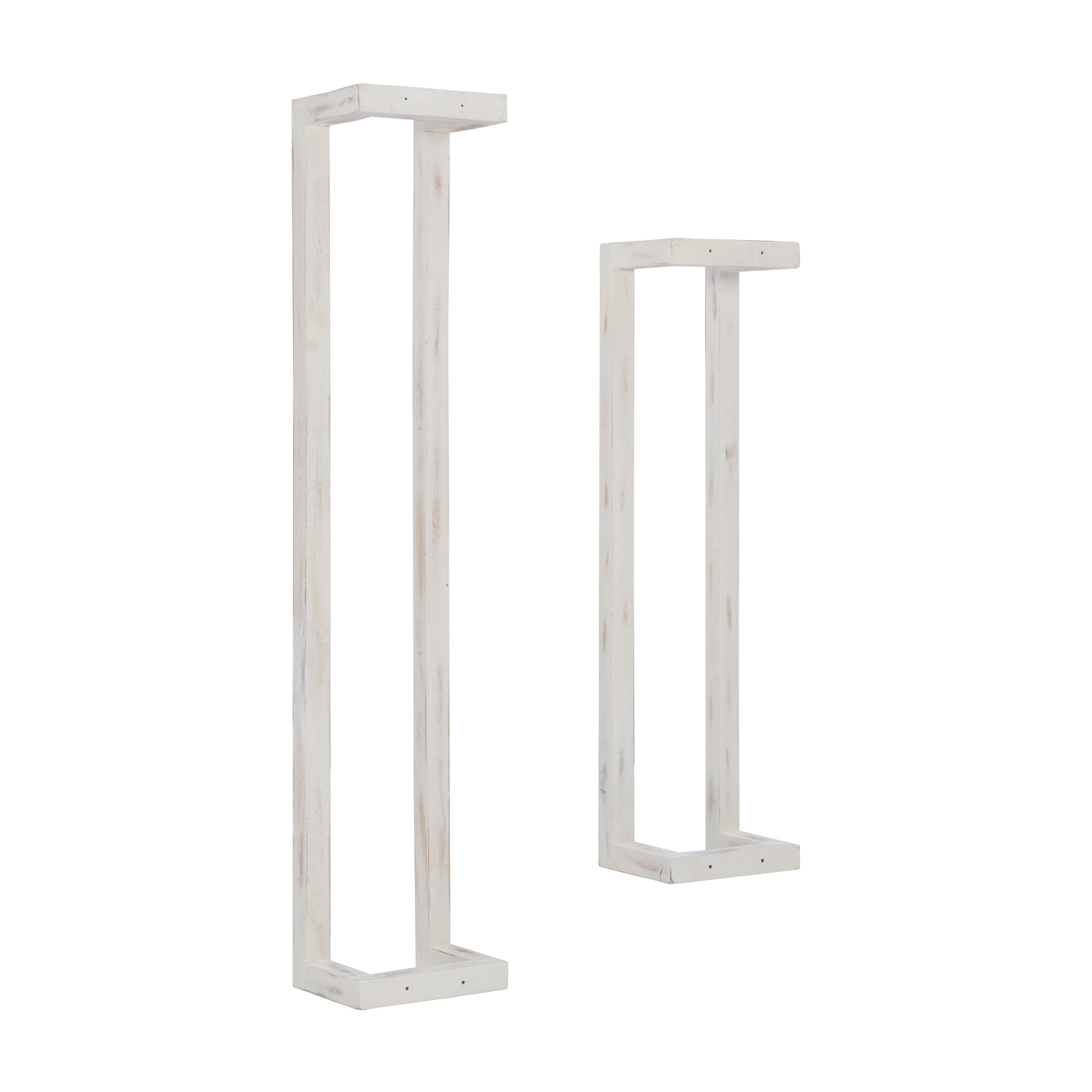 Janelle Wall-Mounted Bathroom Towel Rack, Set of 2, White