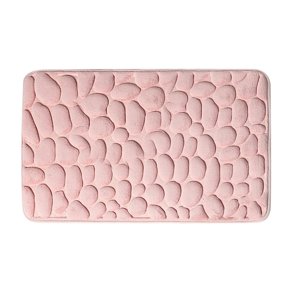 Christmas Saving Clearance!  Cobblestone-Embossed Bathroom Rugs Bath Mat Memory Foam Pad Floor Rugs Carpets Doormat, Super Soft, Non-Slip, Quick-Drying, Room Decor, Beige, 15.7X23.6
