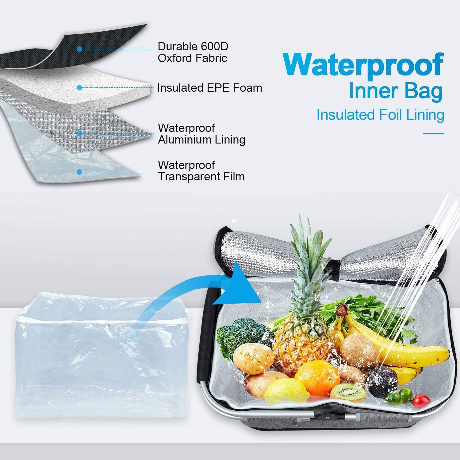 35L Large Picnic Basket 2 Layers of Internal Pockets Leak-Proof and Insulated Folding, Internal Support Does Not House Warming Gifts New Home, Wedding Gifts for Couple
