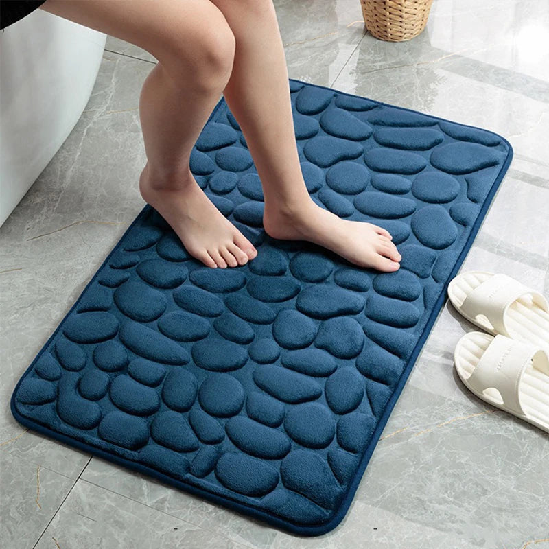 Mijia Bathroom Bath Mat Non-Slip Carpets 3D Cobblestone Embossed Memory Foam Pad Absorbent Bathroom Living Room Floor Mat