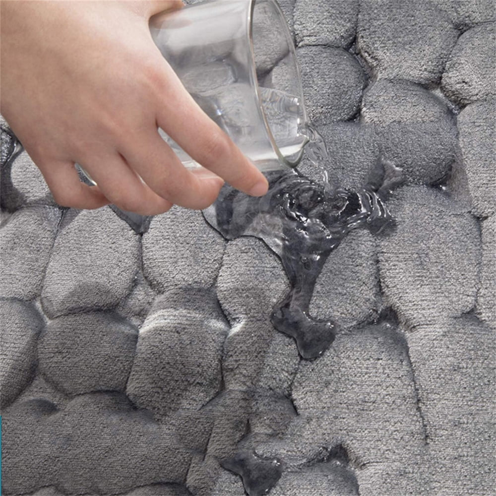 Christmas Saving Clearance!  Cobblestone-Embossed Bathroom Rugs Bath Mat Memory Foam Pad Floor Rugs Carpets Doormat, Super Soft, Non-Slip, Quick-Drying, Room Decor, Beige, 15.7X23.6
