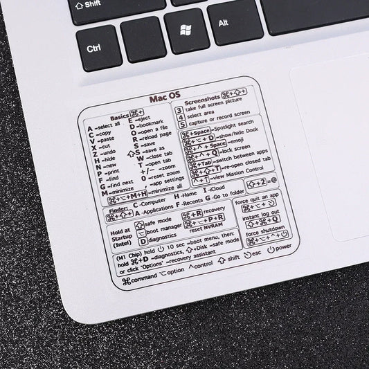 Shortcuts Sticker for Mac OS System 2024 New Shortcut Key Sticker for 13-16" Macbook Pro 13 /Air 13 Windows Word Excel Decal