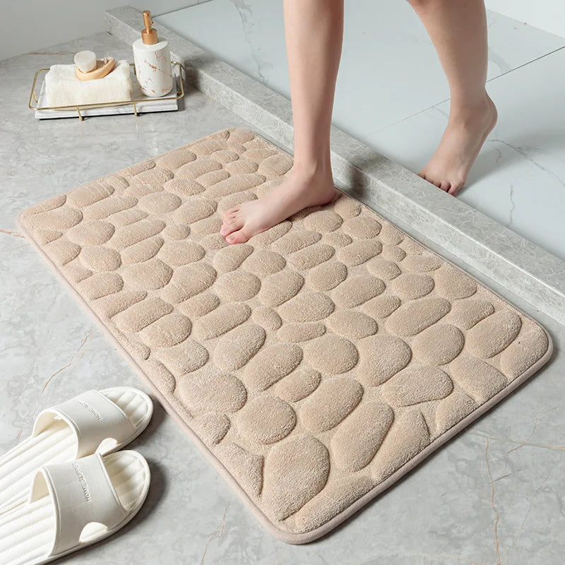 Mijia Bathroom Bath Mat Non-Slip Carpets 3D Cobblestone Embossed Memory Foam Pad Absorbent Bathroom Living Room Floor Mat