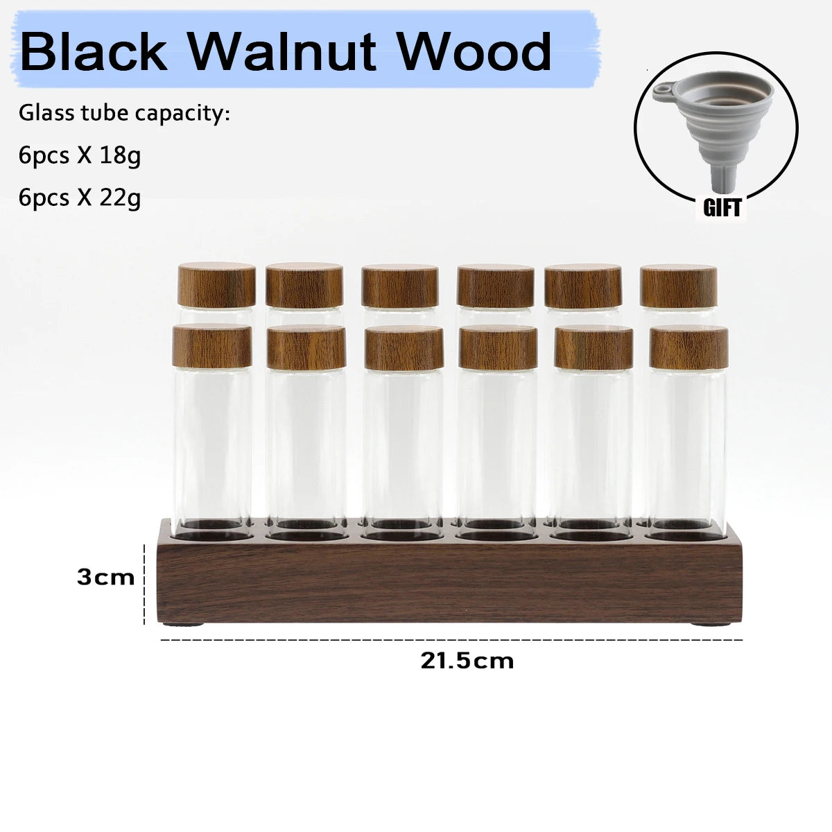 Coffee Beans Storage Container Display Rack Walnut Tea Tube Bottle Glass Espresso Coffee Accessories Tool Barista Coffeware Sets