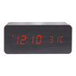 LED Electric Alarm Clock Digital Wooden Clocks with Phone Wireless Charger Snooze and Brightness Adjustable