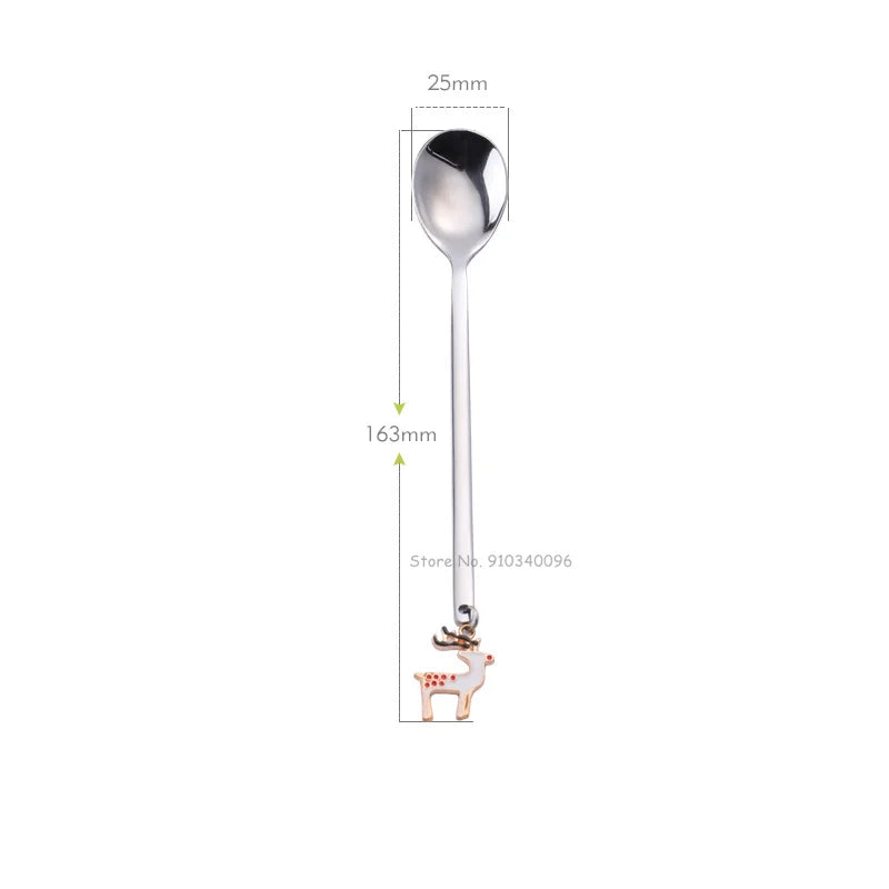 Wholesale Christmas Coffee Spoon & Fork Sets Coffee Stirring Spoon Creative Dessert Tea Spoon Shovel Christmas Gift Box