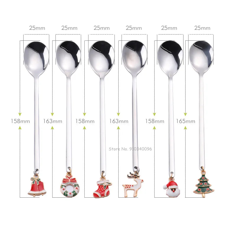 Wholesale Christmas Coffee Spoon & Fork Sets Coffee Stirring Spoon Creative Dessert Tea Spoon Shovel Christmas Gift Box