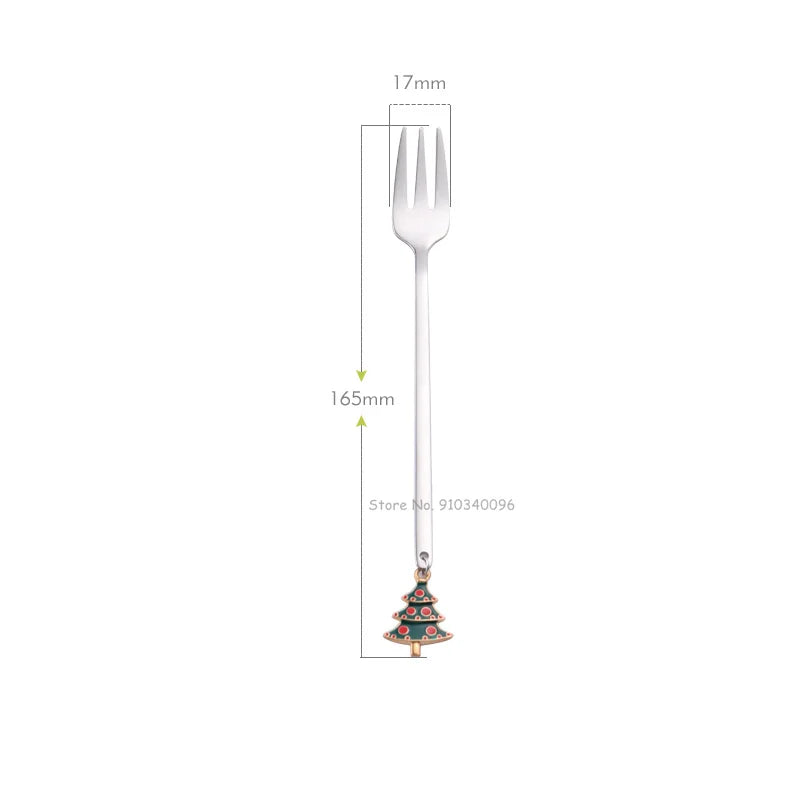 Wholesale Christmas Coffee Spoon & Fork Sets Coffee Stirring Spoon Creative Dessert Tea Spoon Shovel Christmas Gift Box