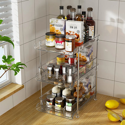 2-Pack under Sink Organizer Storage, 2-Tier 11.4" Tall under Sink Storage Organizer, Clear