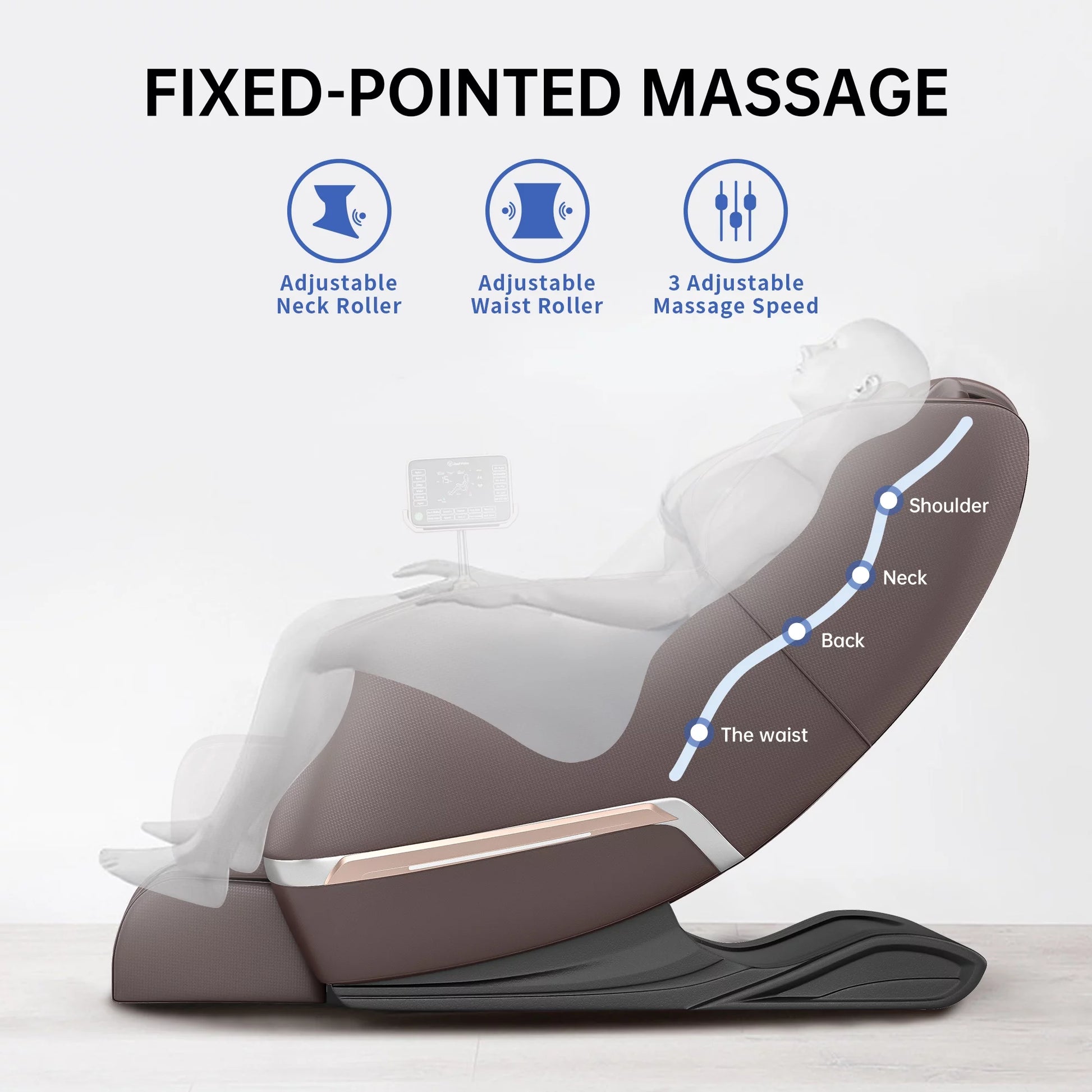 Full Body Zero Gravity Shiatsu Recliner Electric Massage Chair, Brown