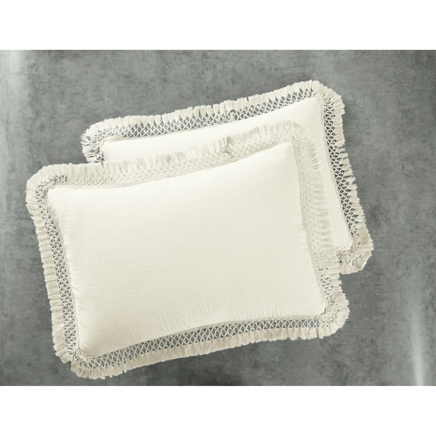 3-Piece Cream Textured Matelassé Duvet Cover Set, Full/Queen