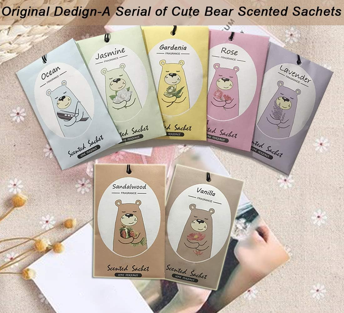 14 Packs Vanilla Scented Sachets for Drawers and Closets Gift Box