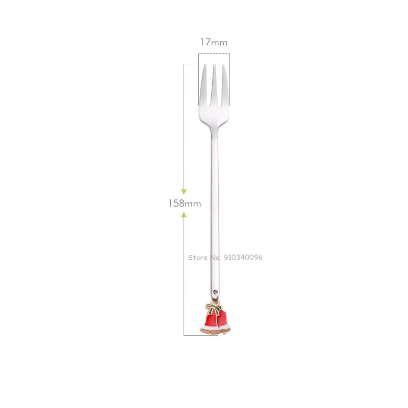 Wholesale Christmas Coffee Spoon & Fork Sets Coffee Stirring Spoon Creative Dessert Tea Spoon Shovel Christmas Gift Box