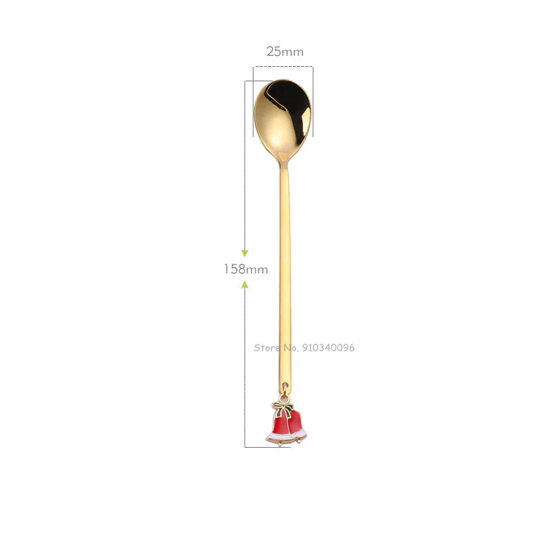 Wholesale Christmas Coffee Spoon & Fork Sets Coffee Stirring Spoon Creative Dessert Tea Spoon Shovel Christmas Gift Box