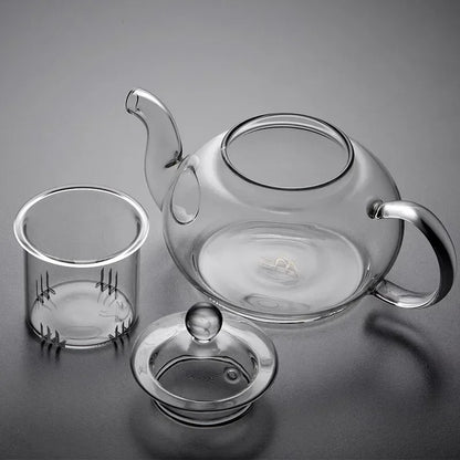 Heat-Resistant Glass Household Transparent Teapot with Infuser Tea Leaf Herbal Coffee Pot Sets High Quality Jasmine Tea Teaware