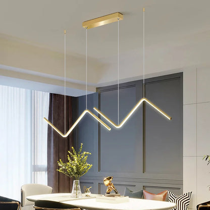 Modern LED Pendant Light Gold/Black Long Line Pendant Light for Restaurant Study Kitchen Office Coffee Home Decoration Luxury
