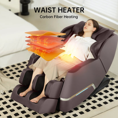 Full Body Zero Gravity Shiatsu Recliner Electric Massage Chair, Brown