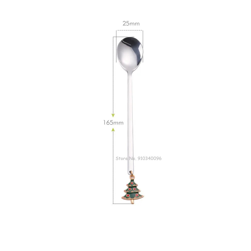 Wholesale Christmas Coffee Spoon & Fork Sets Coffee Stirring Spoon Creative Dessert Tea Spoon Shovel Christmas Gift Box