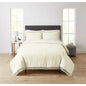 3-Piece Cream Textured Matelassé Duvet Cover Set, Full/Queen