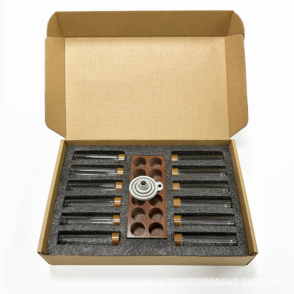 Coffee Beans Storage Container Display Rack Walnut Tea Tube Bottle Glass Espresso Coffee Accessories Tool Barista Coffeware Sets