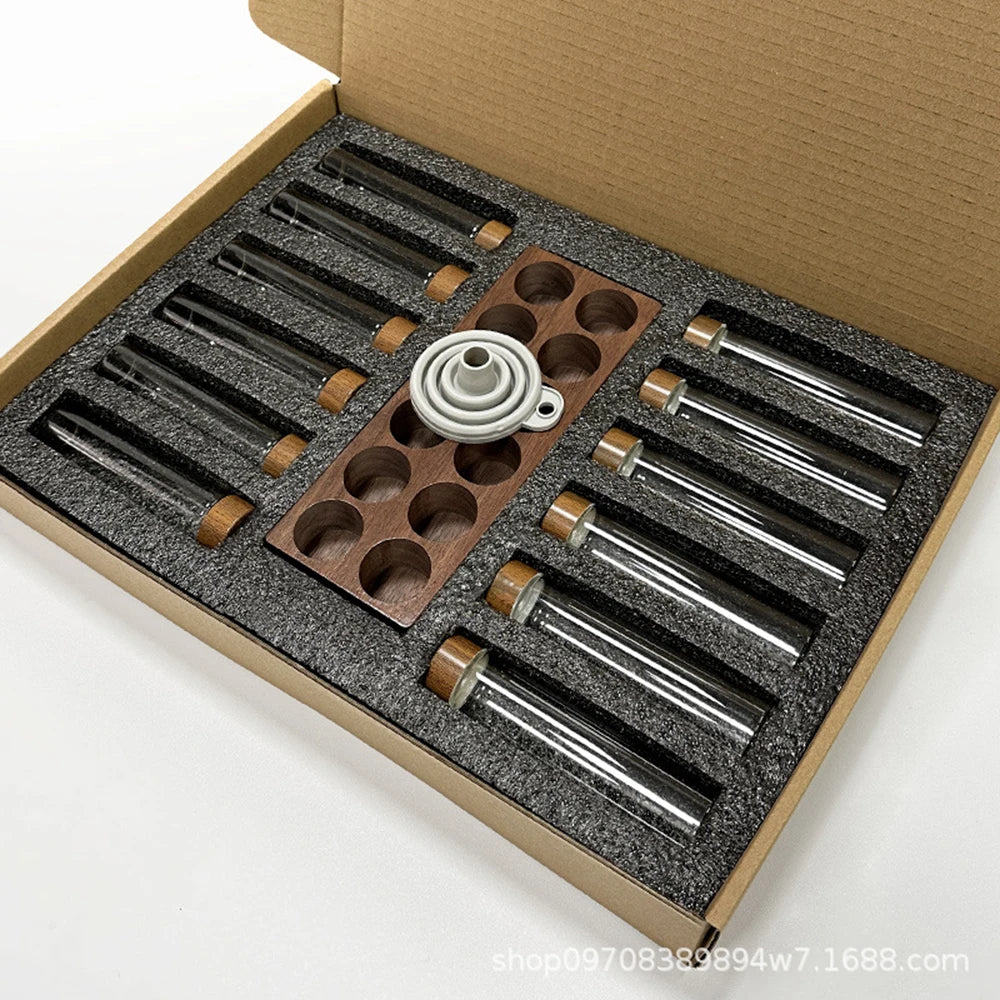Coffee Beans Storage Container Display Rack Walnut Tea Tube Bottle Glass Espresso Coffee Accessories Tool Barista Coffeware Sets