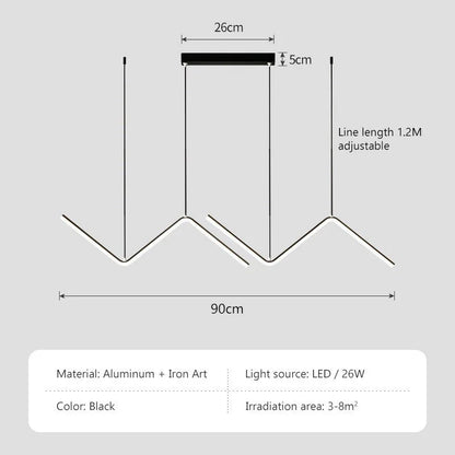 Modern LED Pendant Light Gold/Black Long Line Pendant Light for Restaurant Study Kitchen Office Coffee Home Decoration Luxury
