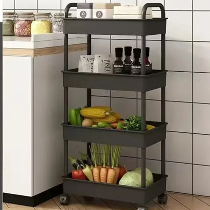 Mobile Bookshelf Trolley Household Kitchen Organizers and Storage Rack Home Bathroom Cart with Wheels Living Room Snacks Shelves