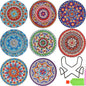 8Pc/Sets Mandala Diamond Painting Coasters DIY Diamond Art Coasters 5D Full Drill Diamond Coasters Acrylic round Cup