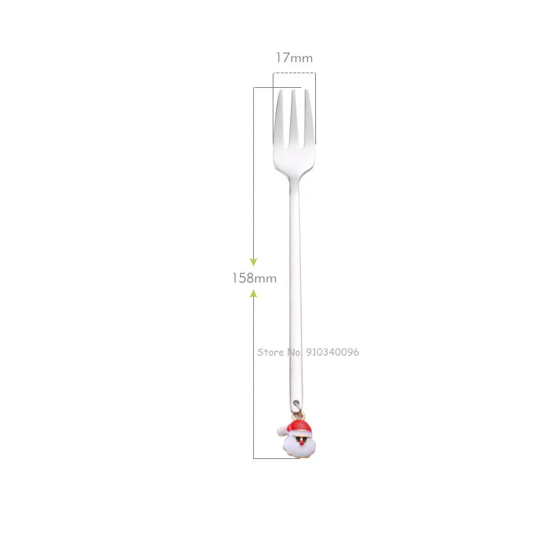Wholesale Christmas Coffee Spoon & Fork Sets Coffee Stirring Spoon Creative Dessert Tea Spoon Shovel Christmas Gift Box