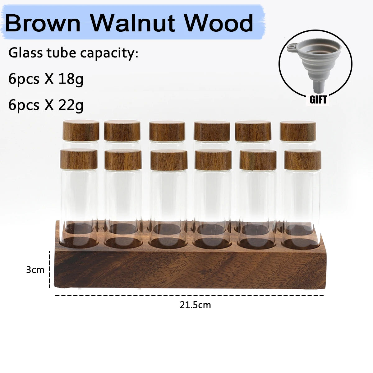 Coffee Beans Storage Container Display Rack Walnut Tea Tube Bottle Glass Espresso Coffee Accessories Tool Barista Coffeware Sets