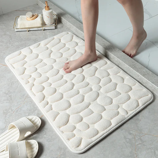 Mijia Bathroom Bath Mat Non-Slip Carpets 3D Cobblestone Embossed Memory Foam Pad Absorbent Bathroom Living Room Floor Mat