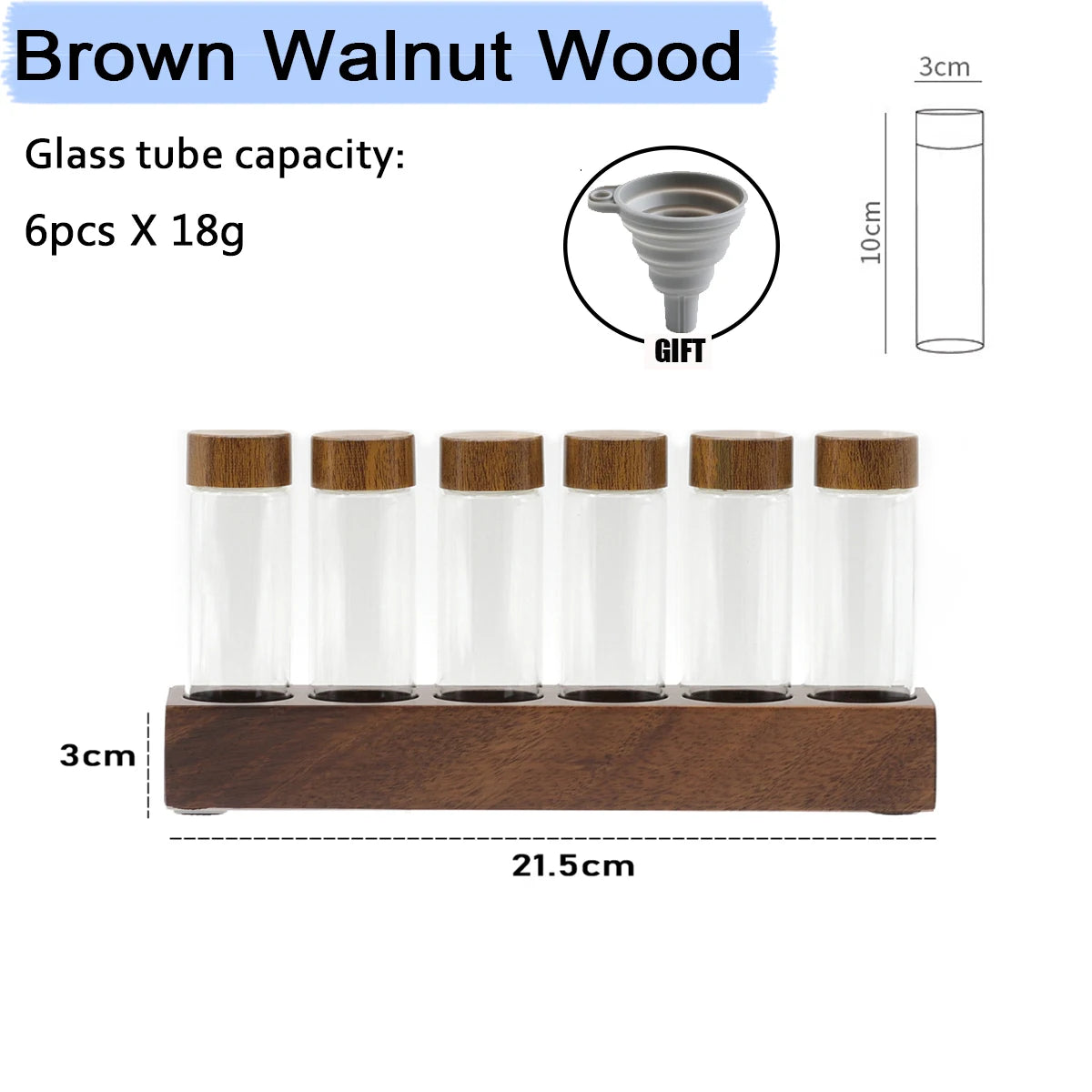 Coffee Beans Storage Container Display Rack Walnut Tea Tube Bottle Glass Espresso Coffee Accessories Tool Barista Coffeware Sets