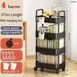 Mobile Bookshelf Trolley Household Kitchen Organizers and Storage Rack Home Bathroom Cart with Wheels Living Room Snacks Shelves