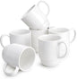 21 Oz Large Mug Set, Porcelain Stackable Mugs Sets of 6, Coffee Cups with Handle for Coffee, Tea and Mulled Drinks, White