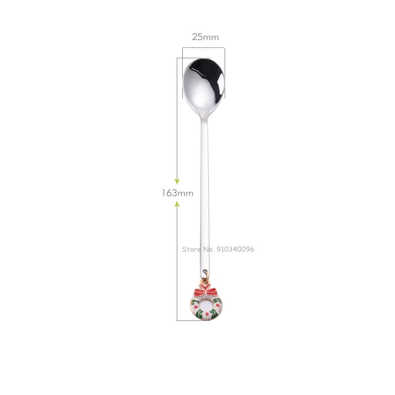 Wholesale Christmas Coffee Spoon & Fork Sets Coffee Stirring Spoon Creative Dessert Tea Spoon Shovel Christmas Gift Box