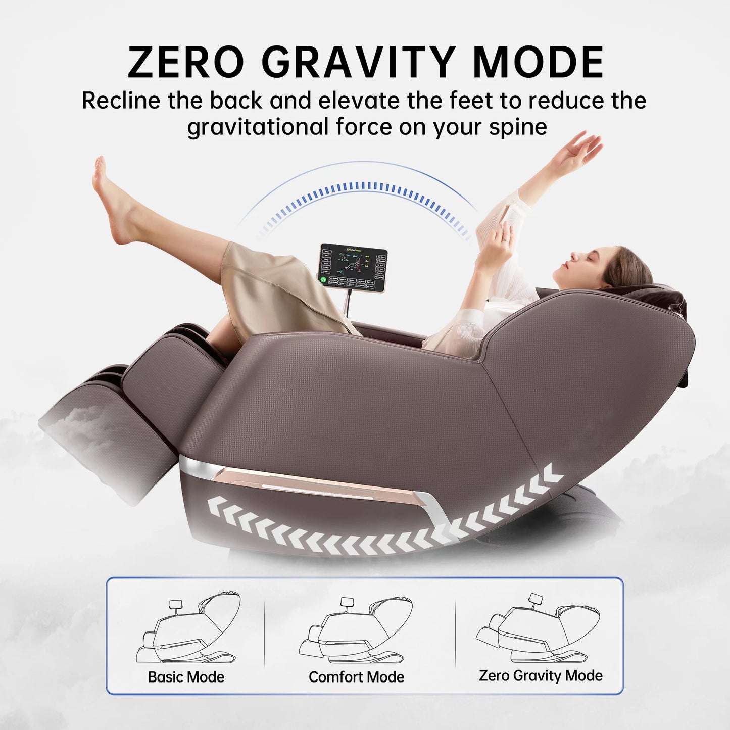 Full Body Zero Gravity Shiatsu Recliner Electric Massage Chair, Brown