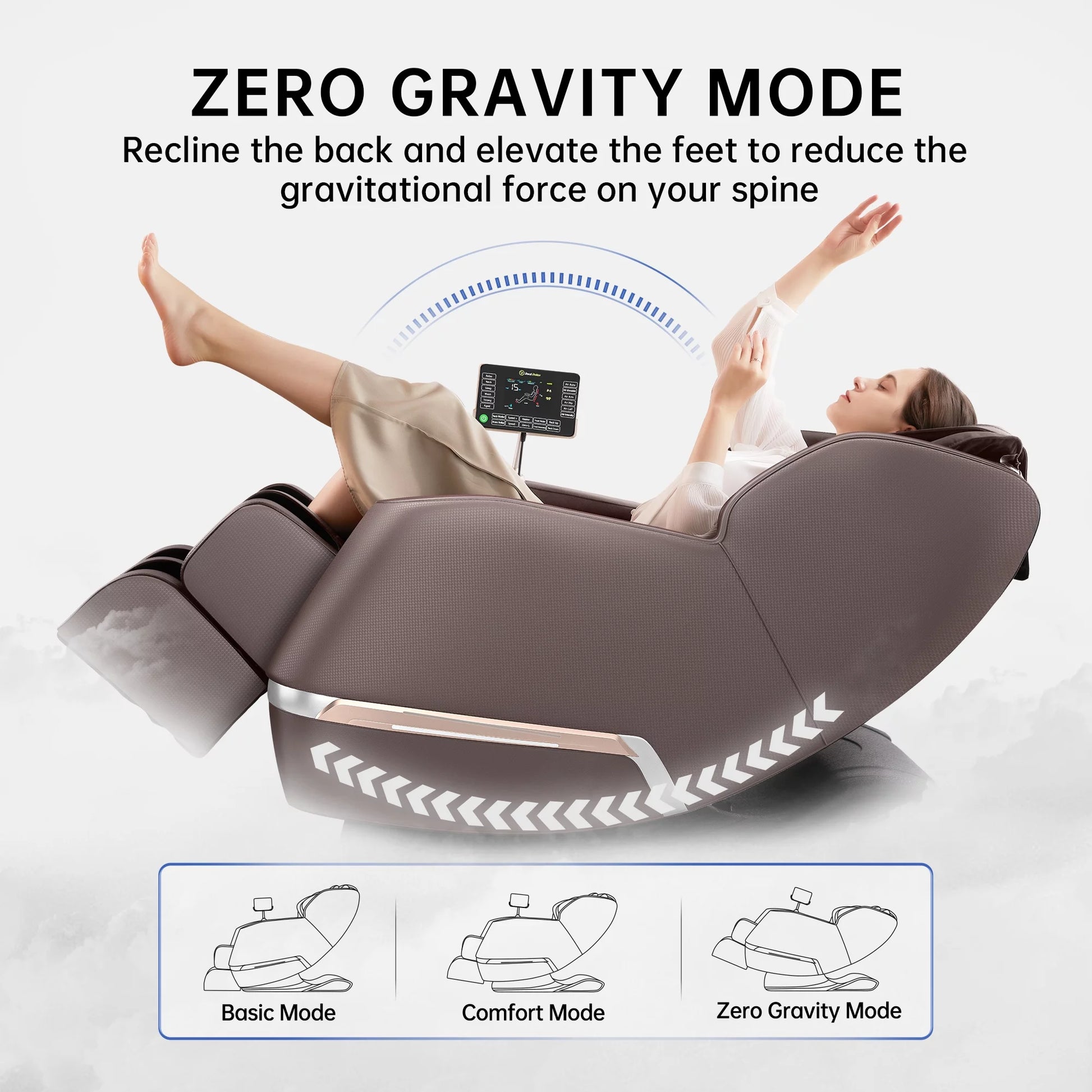 Full Body Zero Gravity Shiatsu Recliner Electric Massage Chair, Brown