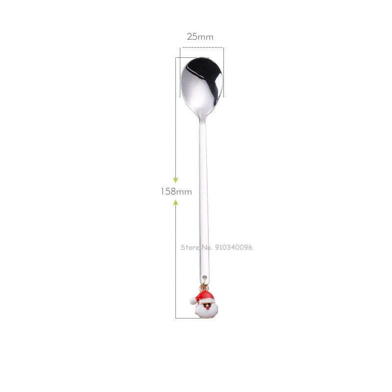 Wholesale Christmas Coffee Spoon & Fork Sets Coffee Stirring Spoon Creative Dessert Tea Spoon Shovel Christmas Gift Box
