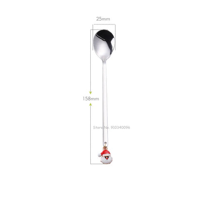 Wholesale Christmas Coffee Spoon & Fork Sets Coffee Stirring Spoon Creative Dessert Tea Spoon Shovel Christmas Gift Box