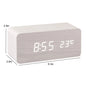 LED Electric Alarm Clock Digital Wooden Clocks with Phone Wireless Charger Snooze and Brightness Adjustable